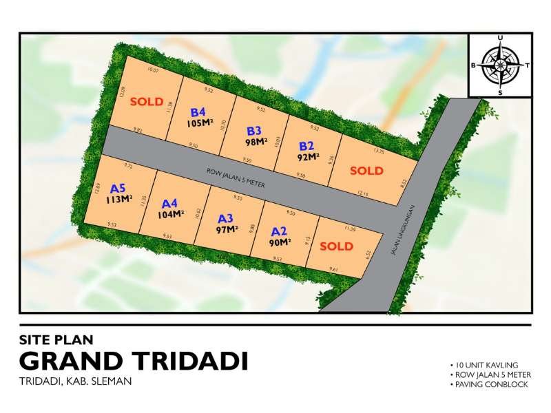 Jual tanah strategis Yogyakarta Grand Tridadi Sleman